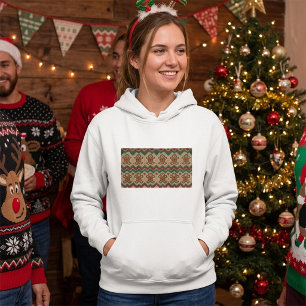 Sudadera Patrón de Navidad de hombre de jengibre tejido