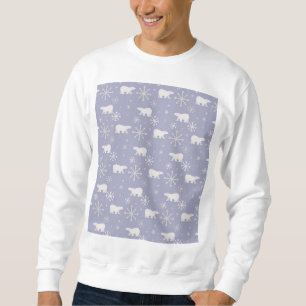 Sudadera Patrón de navidades con osos polares y copos de ni