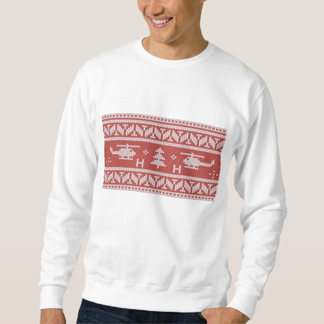 Sudadera Patrón de Navidades de Aviación de Helicópteros (Anverso)