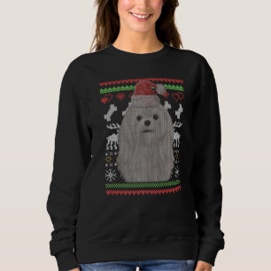 Sudadera Patrón de Navidades feos del perro de Malta Santa