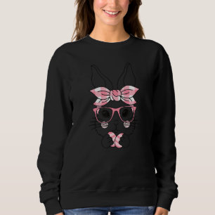 Sudadera Patrón de platillos rosados Conejo facial de pascu