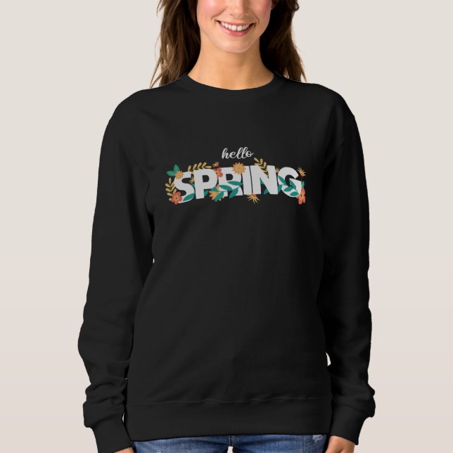 Sudadera Patrón de primavera bellas flores (Anverso)