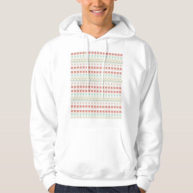 Sudadera Patrón de punto de píxel verde-amarillo-rojo (Anverso)