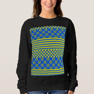Sudadera Patrón de rayas florales de la comprobación del Bo