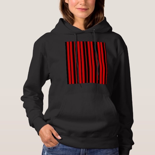 Sudadera Patrón de rayas verticales rojas y negras (Anverso)