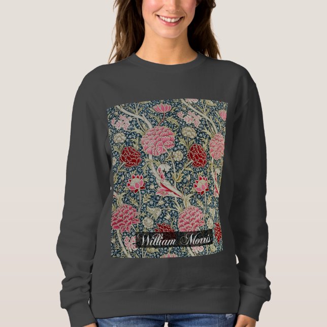 Sudadera Patrón de rayos - flores y hojas - WilliamMorris (Anverso)