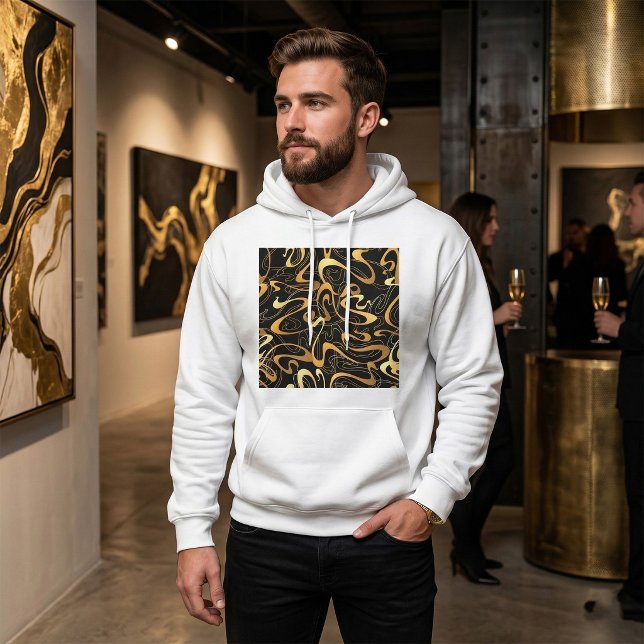 Sudadera Patrón de remolino abstracto dorado (Subido por el creador)