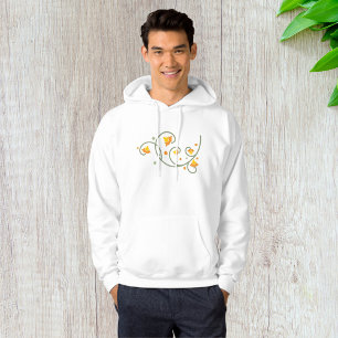 Sudadera Patrón de rotación floral con flor Naranja y amari
