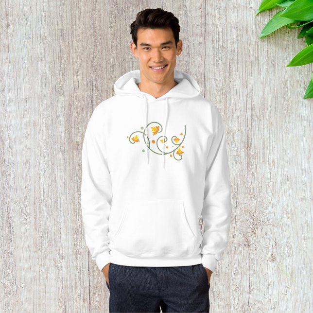 Sudadera Patrón de rotación floral con flor Naranja y amari (Subido por el creador)