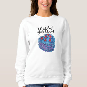 Sudadera Patrón de tarta de corazón púrpura
