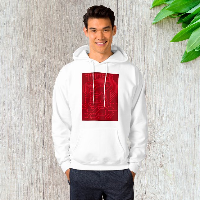Sudadera Patrón de tecnología de placa de circuito rojo ret (Subido por el creador)