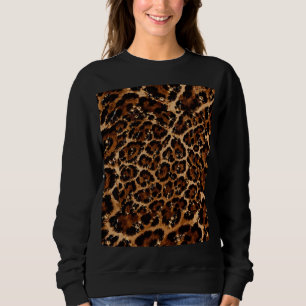Sudadera Patrón de Tigre de Cristal Negro y Dorado
