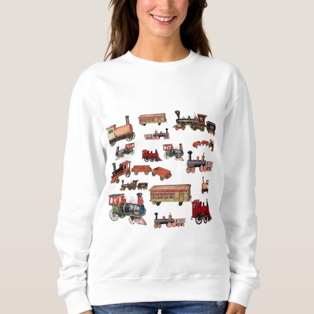 Sudadera Patrón de trenes de juguete coloridos (Anverso)