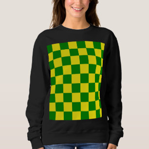 Sudadera Patrón de verificación verde amarillo