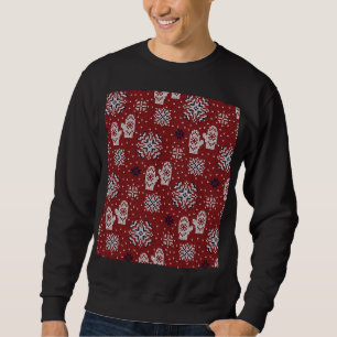 Sudadera Patrón decorativo de Navidades de invierno de punt