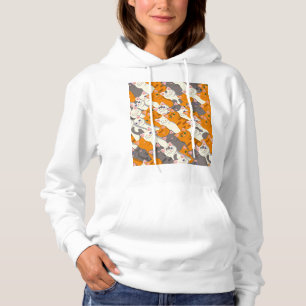 Sudadera Patrón diagonal del gato negro jengibre