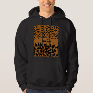 Sudadera Patrón espeluznante de gato negro y murciélago par