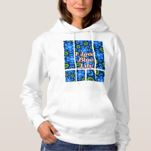 Sudadera Patrón floral azul abstracto