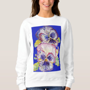 Sudadera Patrón floral de pensamiento púrpura de arte en ac