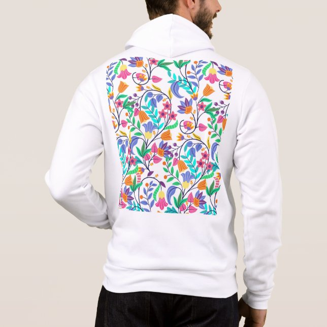 Sudadera Patrón Floral Exótico Colorido (Reverso)