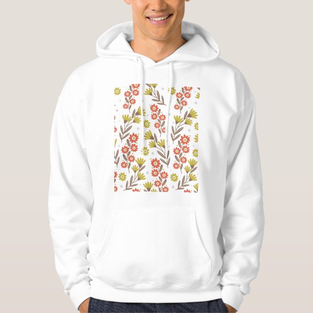 Sudadera Patrón floral lindo, fondo fluido. (Anverso)