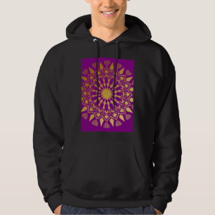 Sudadera Patrón Floral Profundo Morado Y Oro Mandala