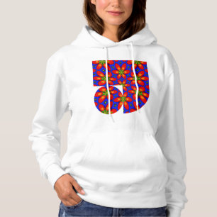 Sudadera Patrón floral rojo curado