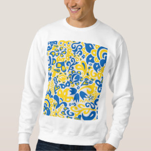 Sudadera Patrón folclórico con colores de la bandera ucrani