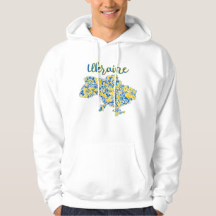 Sudadera Patrón folclórico y tipografía de Ucrania