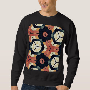 Sudadera Patrón geométrico cuadrado de hexágono colorido
