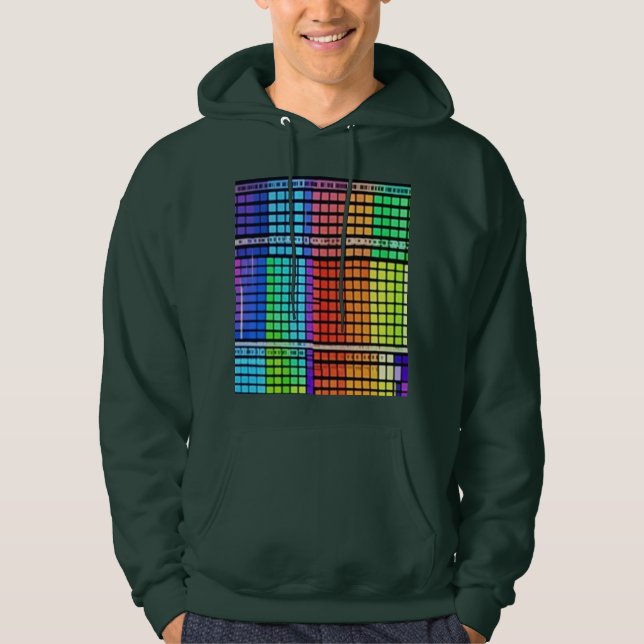 Sudadera Patrón geométrico de arcoíris vibrante: diseño con (Anverso)