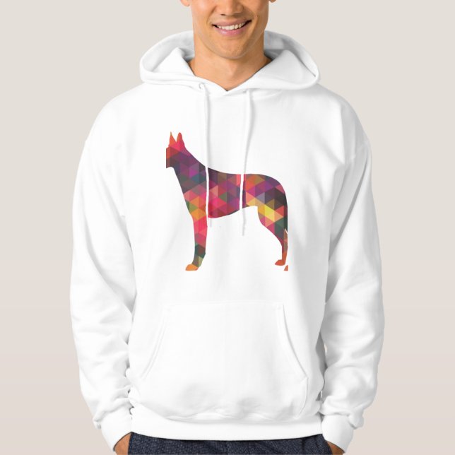 Sudadera Patrón geométrico de raza de perro de Malinois de  (Anverso)