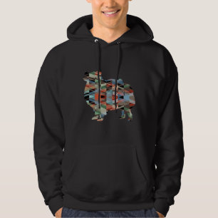 Sudadera Patrón geométrico de silueta de raza de perro de P