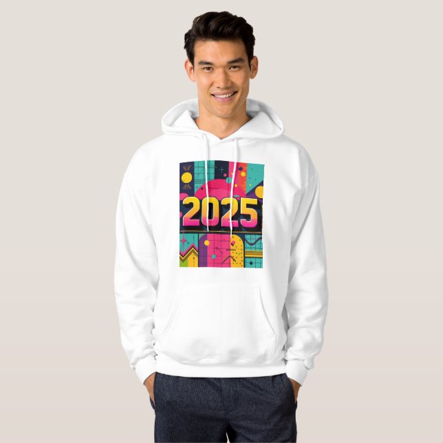 Sudadera Patrón geométrico Retro Pop Art 2025 (Anverso completo)