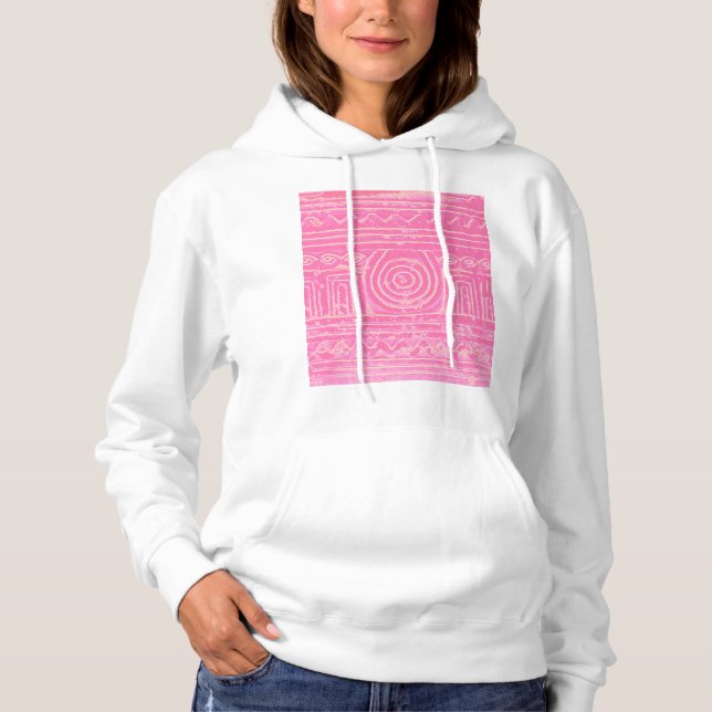 Sudadera Patrón mesopotamiano sumeriano antiguo rosado (Anverso)