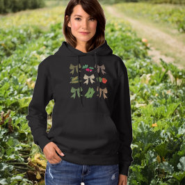 Sudadera Patrón Multicolorizado de horticultura Bow Veggie