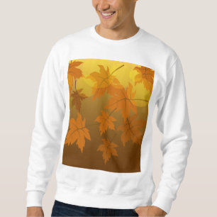 Sudadera Patrón otoñal con hojas de arce en caída y bokeh