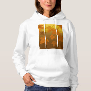 Sudadera Patrón otoñal con hojas de arce en caída y bokeh