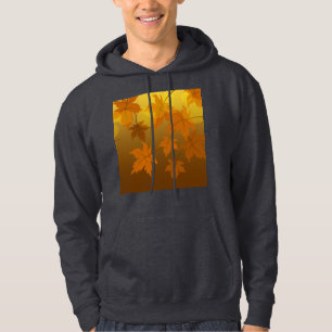 Sudadera Patrón otoñal con hojas de arce en caída y bokeh