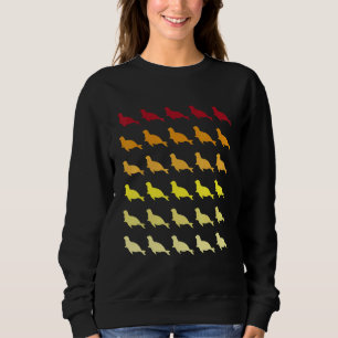 Sudadera Patrón Retro de Animal Lobo Marino