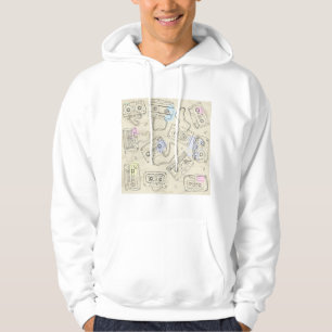 Sudadera Patrón Retro de Cinta de Mezcla de Casete de los 8
