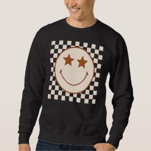Sudadera Patrón retro feliz de cara controlado para mujeres