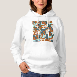 Sudadera Patrón sin fisuras con chicas negros y chicas blan