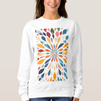 Sudadera Patrón Vibrante de Explosión Floral Abstracta