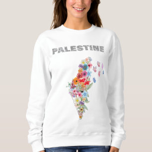 Sudadera Patrona palestina de mujeres - Mapa floral de Pale