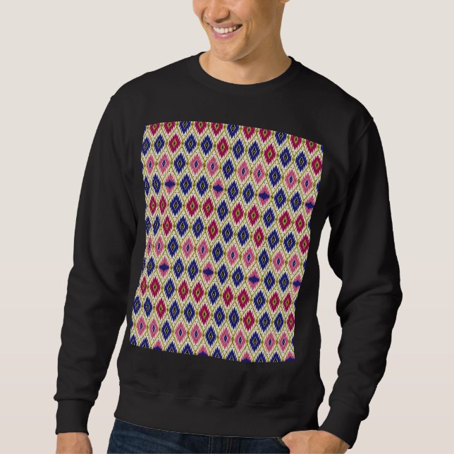 Sudadera Patrones geométricos: Ilustra textil tradicional (Anverso)