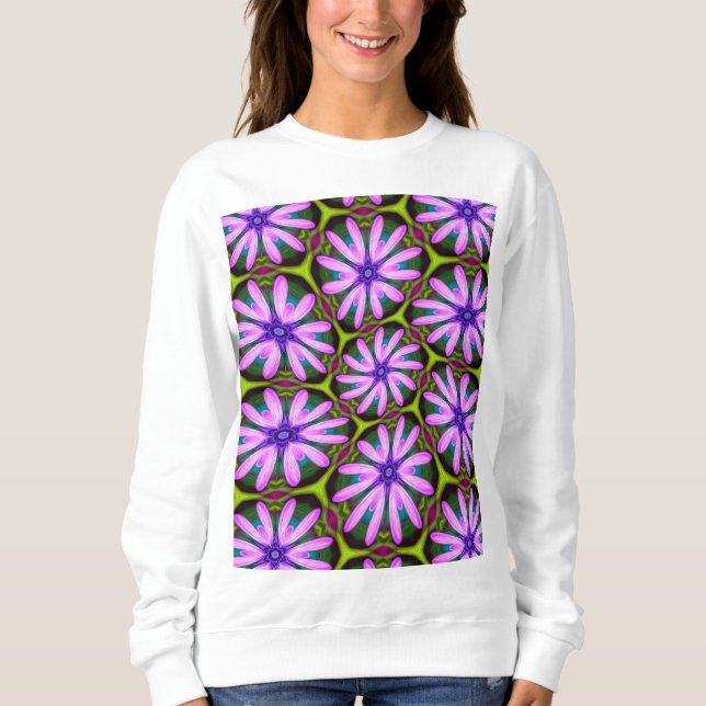 Sudadera Patrones margueritas púrpura (Anverso)