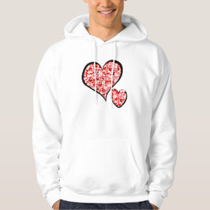 Sudadera Pattern Of Hearts, Red Hearts, Love