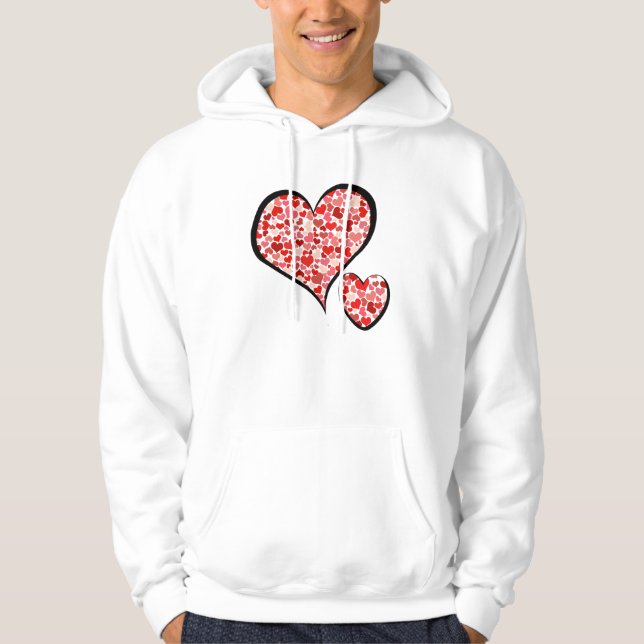 Sudadera Pattern Of Hearts, Red Hearts, Love (Anverso)