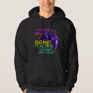 SUDADERA PAUSÉ MI JUEGO PARA ESTAR AQUÍ DE NADA